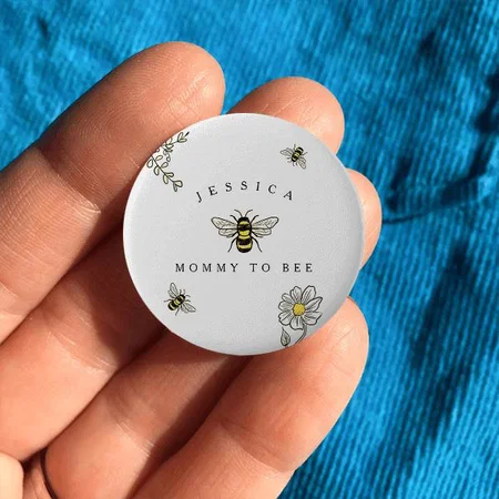 Bee Design Customized Photo Printed Button Badge