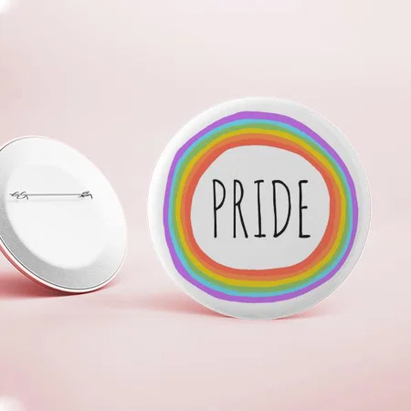 Pride Colorful Rainbow Circle Customized Photo Printed Button Badge