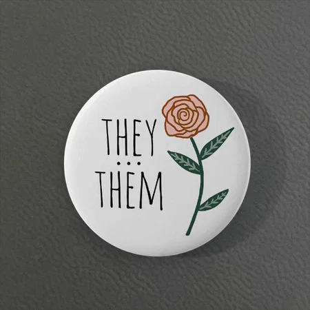 Pink Rose Design Customized Photo Printed Button Badge