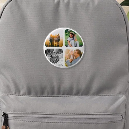 4 Photos Collage Customized Photo Printed Button Badge