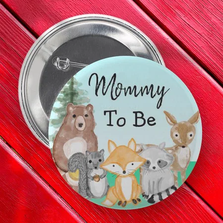 Woodland Creatures Animal Cartoon Design Customized Photo Printed Button Badge
