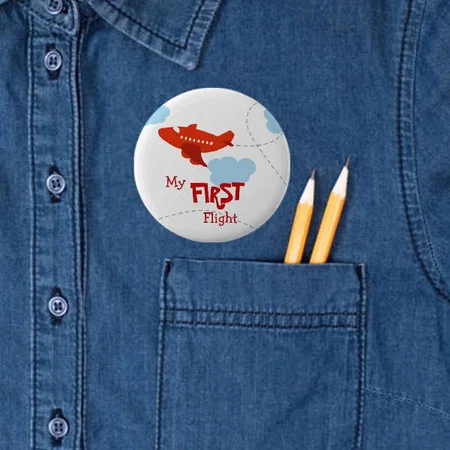 Red Flight Design Customized Photo Printed Button Badge