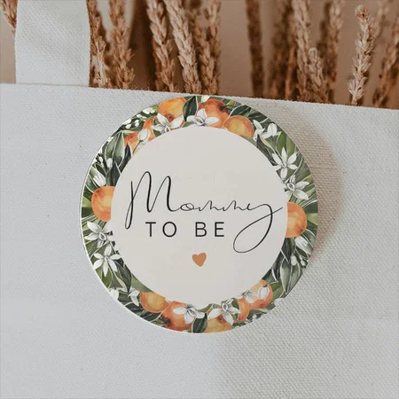 Classic White Flowers Design Customized Photo Printed Button Badge