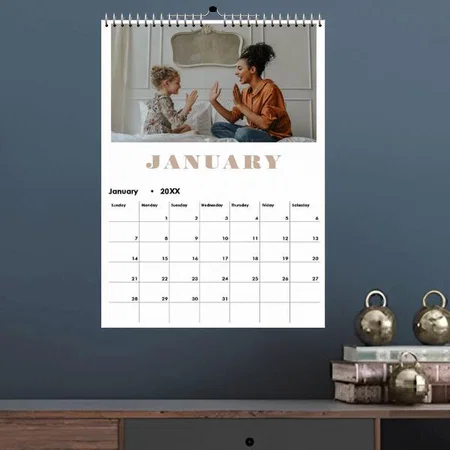 Modern Multi Photo Family Memories Customized Photo Printed Spiral Wall Calendar