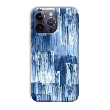 Blue White Lines Customized Printed Back Case for Apple iPhone 14 Pro Max