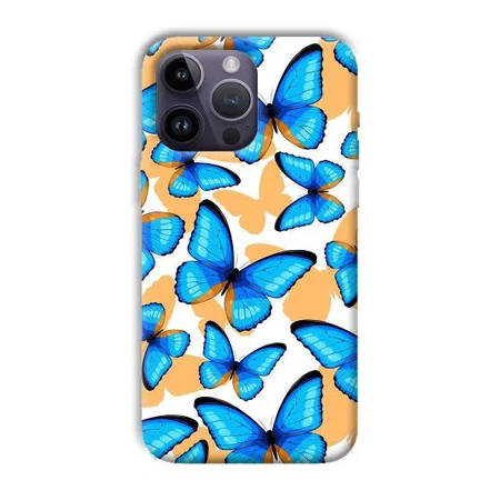 Blue Butterflies Customized Printed Back Case for Apple iPhone 14 Pro Max