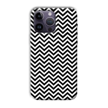 Black White Zig Zag Customized Printed Back Case for Apple iPhone 14 Pro Max