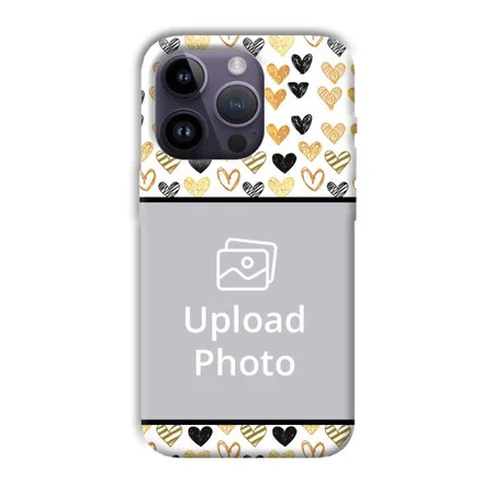Small Hearts Customized Printed Back Case for Apple iPhone 14 Pro
