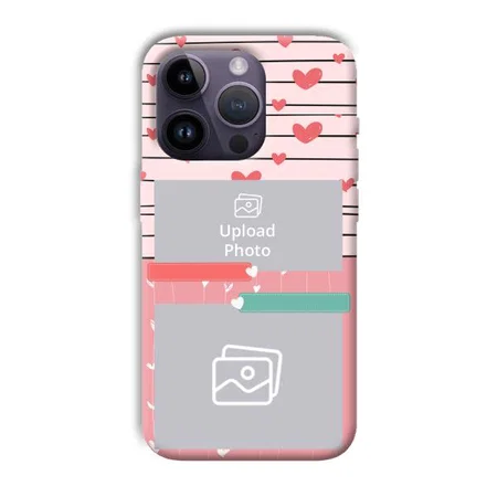 Pink Hearts Customized Printed Back Case for Apple iPhone 14 Pro