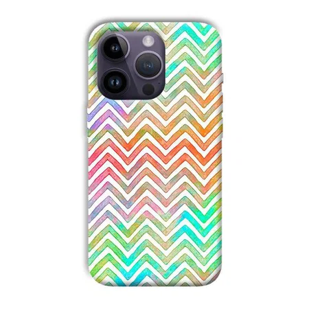 White Zig Zag Pattern Customized Printed Back Case for Apple iPhone 14 Pro