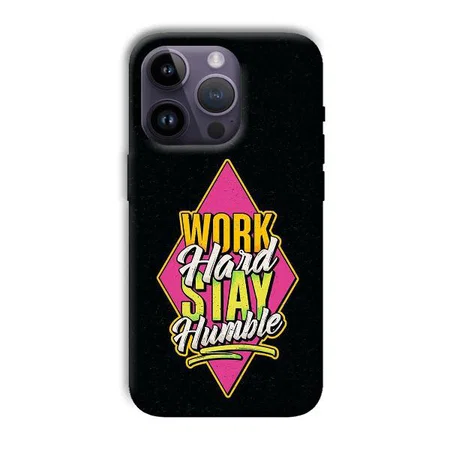 Work Hard Quote Customized Printed Back Case for Apple iPhone 14 Pro