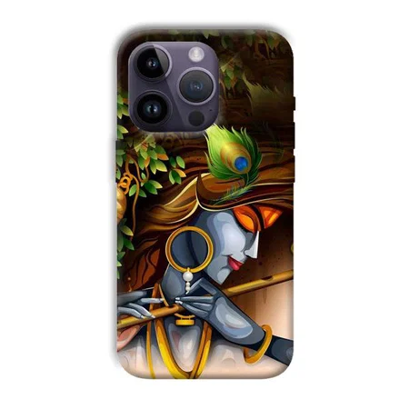 Krishna & Flute Customized Printed Back Case for Apple iPhone 14 Pro