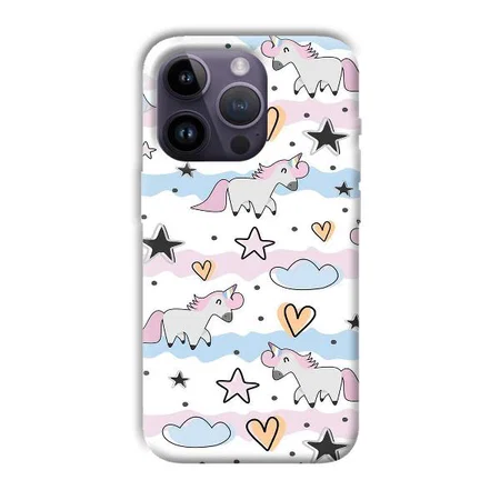 Unicorn Pattern Customized Printed Back Case for Apple iPhone 14 Pro