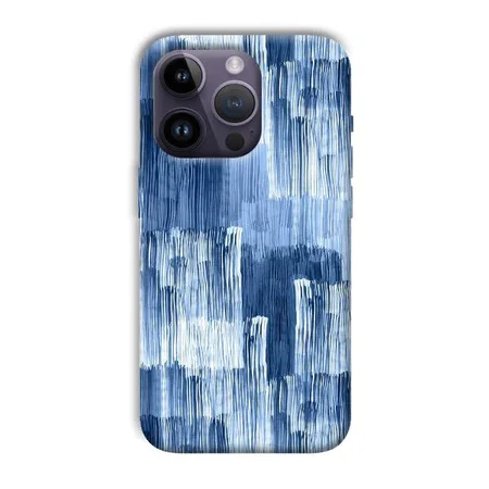 Blue White Lines Customized Printed Back Case for Apple iPhone 14 Pro
