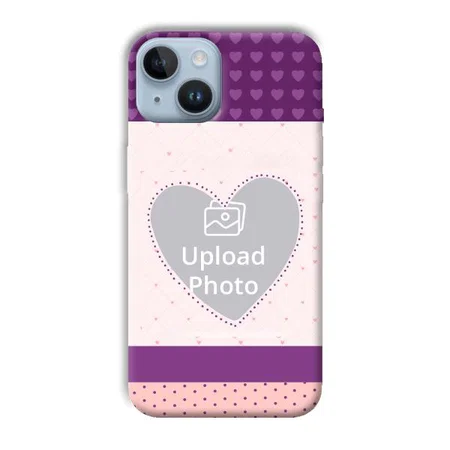Purple Hearts Customized Printed Back Case for Apple iPhone 14