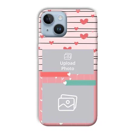 Pink Hearts Customized Printed Back Case for Apple iPhone 14
