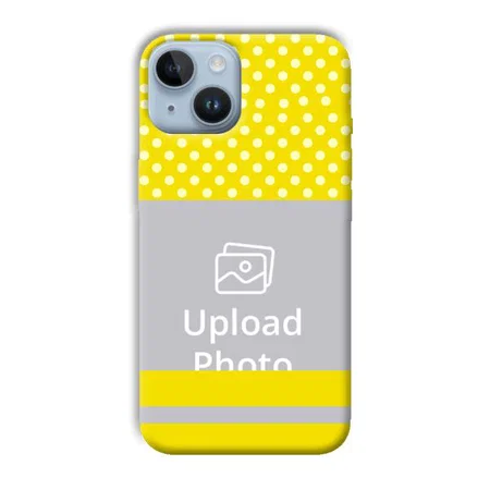 White & Yellow Customized Printed Back Case for Apple iPhone 14