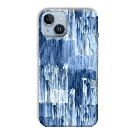 Blue White Lines Customized Printed Back Case for Apple iPhone 14