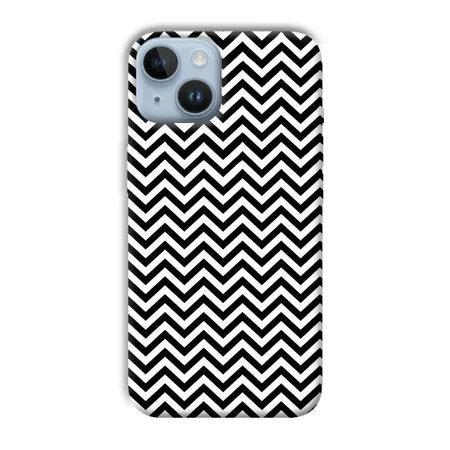 Black White Zig Zag Customized Printed Back Case for Apple iPhone 14