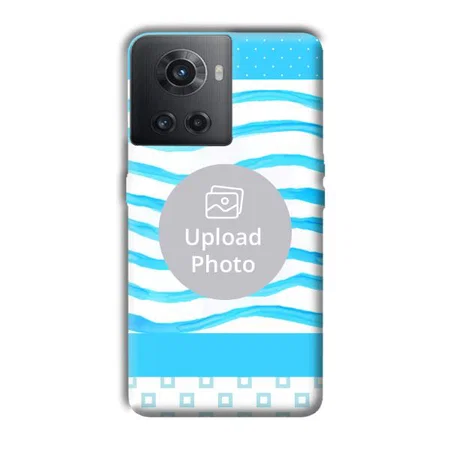 Blue Wavy Design Customized Printed Back Case for OnePlus 10R 5G