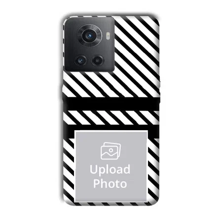 White Black Customized Printed Back Case for OnePlus 10R 5G
