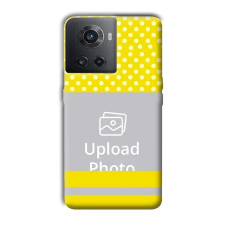 White & Yellow Customized Printed Back Case for OnePlus 10R 5G