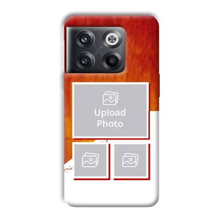 Red White Background Customized Printed Back Case for OnePlus 10T 5G