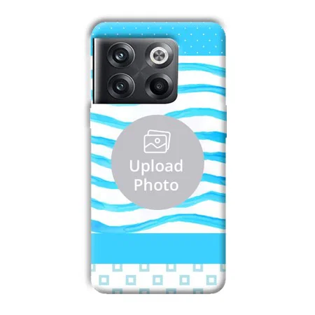 Blue Wavy Design Customized Printed Back Case for OnePlus 10T 5G