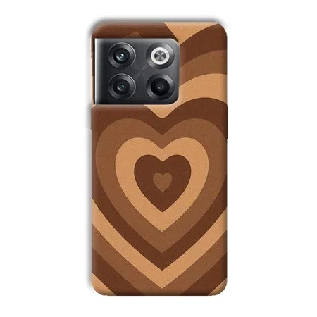 Brown Hearts Customized Printed Back Case for OnePlus 10T 5G