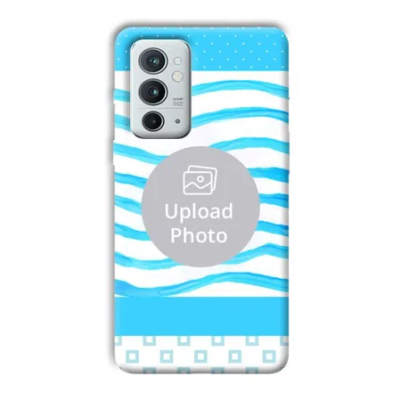 Blue Wavy Design Customized Printed Back Case for OnePlus 9RT