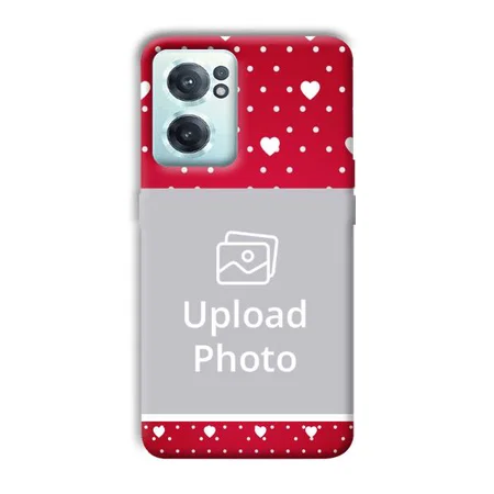 White Hearts Customized Printed Back Case for OnePlus Nord CE 2