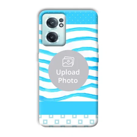 Blue Wavy Design Customized Printed Back Case for OnePlus Nord CE 2