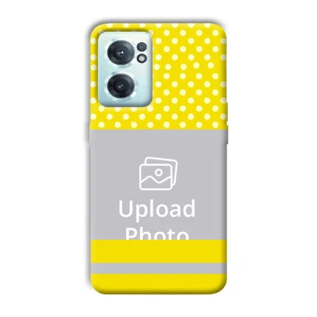 White & Yellow Customized Printed Back Case for OnePlus Nord CE 2
