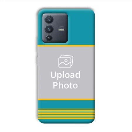 Yellow Blue Design Customized Printed Back Case for Vivo V23