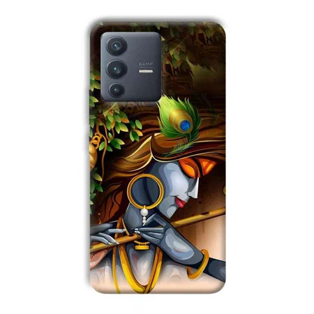 Krishna & Flute Customized Printed Back Case for Vivo V23