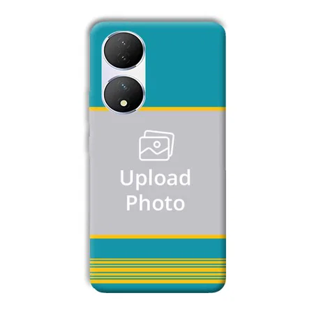 Yellow Blue Design Customized Printed Back Case for Vivo Y100