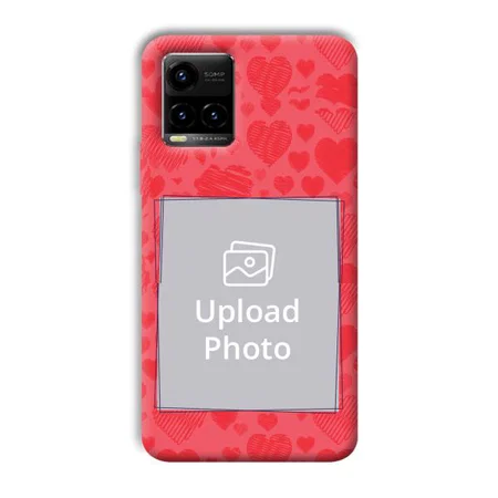 Red Hearts Customized Printed Back Case for Vivo Y33T