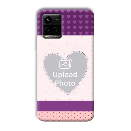 Purple Hearts Customized Printed Back Case for Vivo Y33T