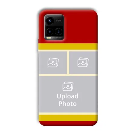 Red Yellow Collage Customized Printed Back Case for Vivo Y33T