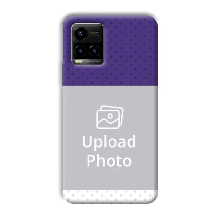 Blue White Dots Customized Printed Back Case for Vivo Y33T