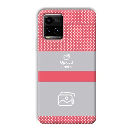 Pink Polka Customized Printed Back Case for Vivo Y33T