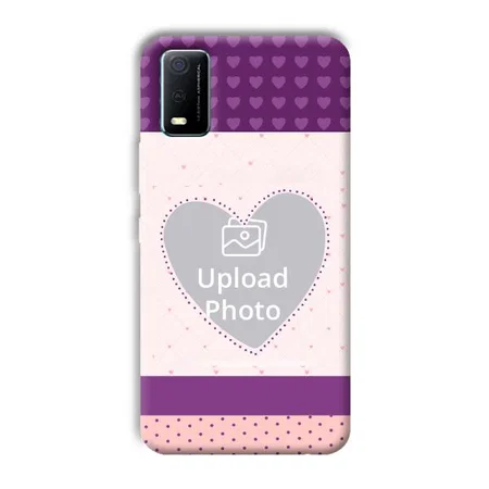 Purple Hearts Customized Printed Back Case for Vivo Y3s