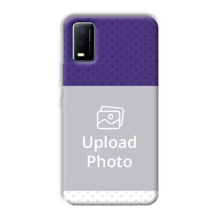 Blue White Dots Customized Printed Back Case for Vivo Y3s