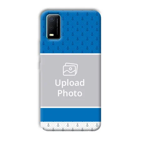 Blue White Design Customized Printed Back Case for Vivo Y3s