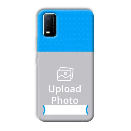 Sky Blue & White Customized Printed Back Case for Vivo Y3s