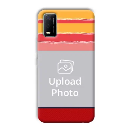 Yellow Pink Customized Printed Back Case for Vivo Y3s