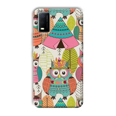 Fancy Owl Customized Printed Back Case for Vivo Y3s