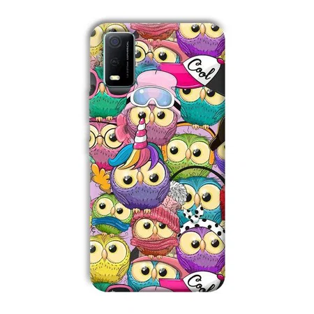 Colorful Owls Customized Printed Back Case for Vivo Y3s