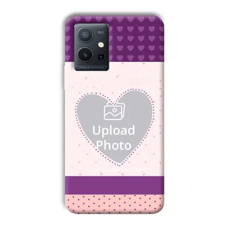 Purple Hearts Customized Printed Back Case for Vivo Y75