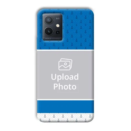 Blue White Design Customized Printed Back Case for Vivo Y75